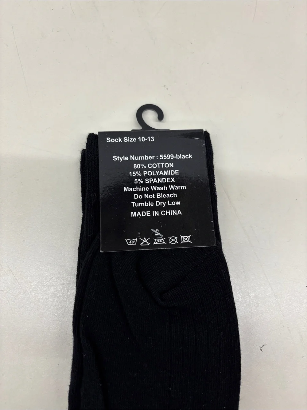 NWT Sakkas Black Men's Dress Socks - Classic Ribbed Pair